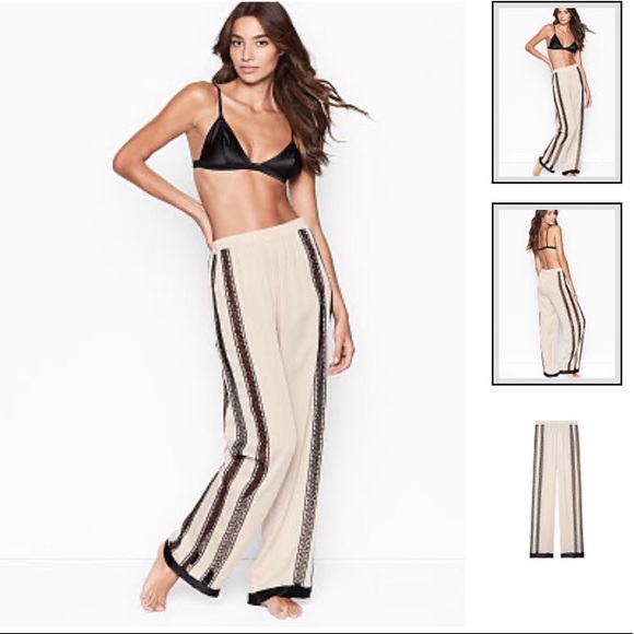 NWT Victoria’s Secret Lace Striped Lounge Pants - Picture 10 of 14